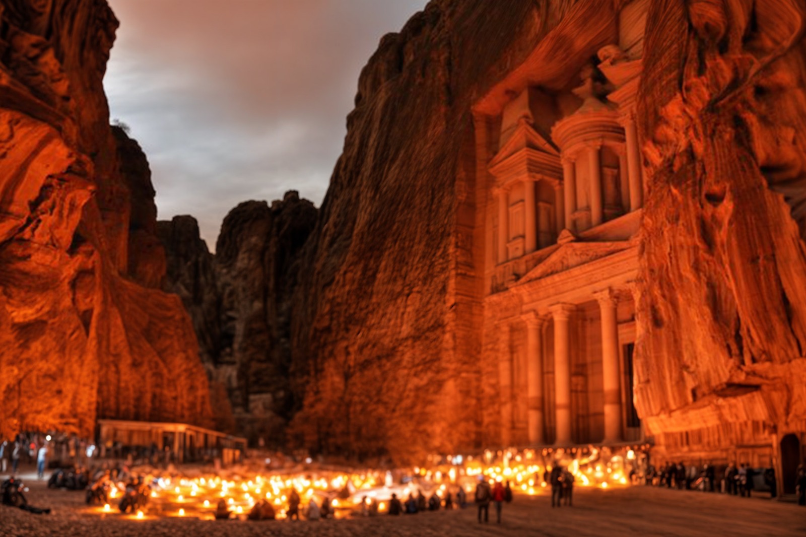 Walk through Petra’s sandstone canyons
