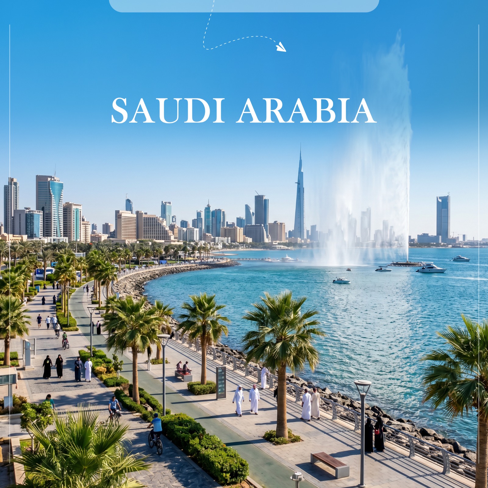 Jeddah offers stunning coastlines, cultural landmarks, shopping, and entertainment—perfect for a relaxing and exciting city getaway.