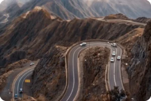 Scenic mountain road through the Aseer region near Abha