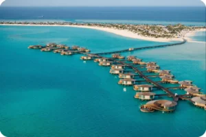 The Red Sea Saudi Arabia luxury island resort surrounded by turquoise water