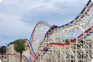 Falcons Flight roller coaster at Six Flags Qiddiya City